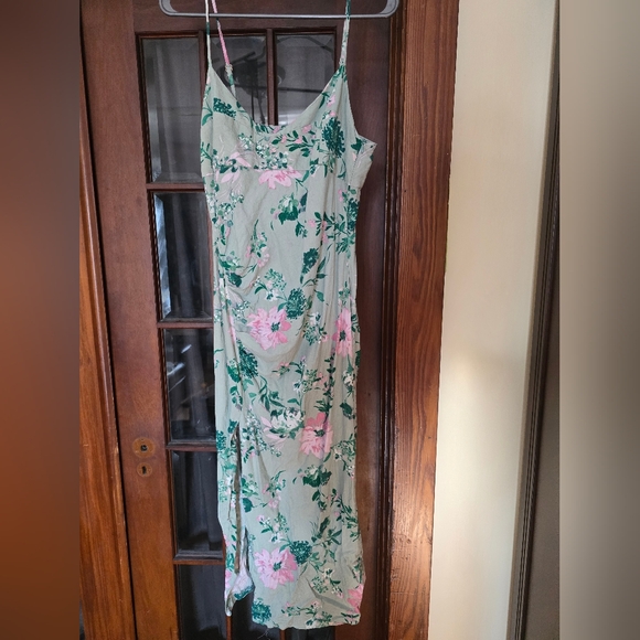 Zara | Floral Print Linen Blend Dress - Picture 2 of 7